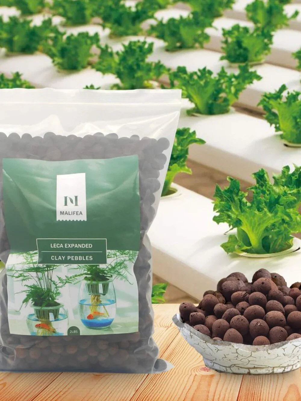2LBS Leca Expanded Clay Pebbles Hydroponics Supplies for Indoor Garden Plants (2